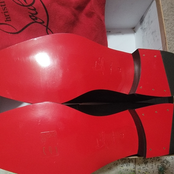 Vgc Christian Louboutin boots black red bottoms 40 10 marmada flat calf heels bo - Picture 7 of 8